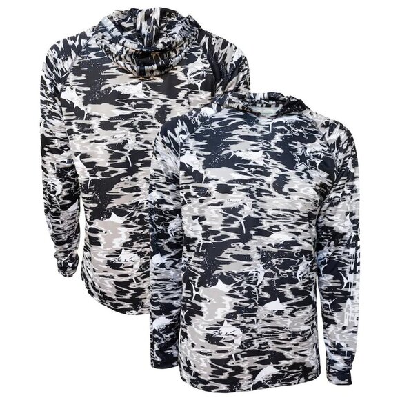 New Columbia Dallas Cowboy's Navy, White, & Gray Camo Pattern LS Hooded Tee - XL - Picture 5 of 6